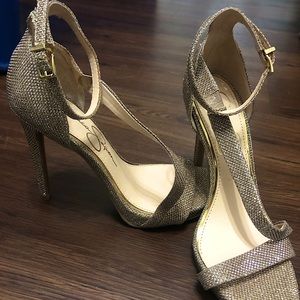 Gold Jessica Simpson heels never worn